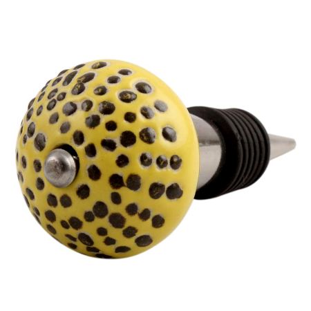 Yellow Ceramic Wine Stopper